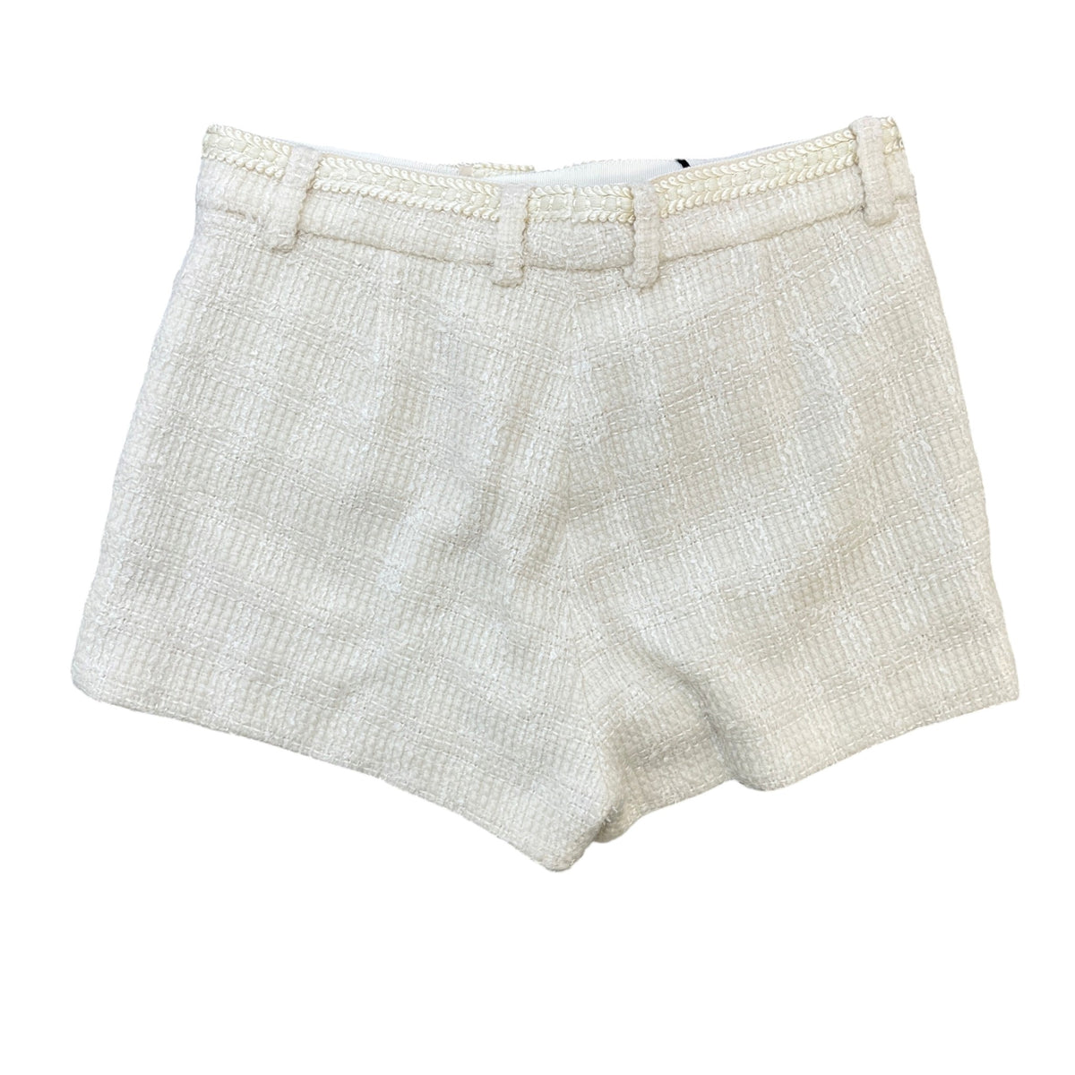 Women's Tailored Wool-Blend Tweed Shorts Cream Size L / UK 12 - Photo 2