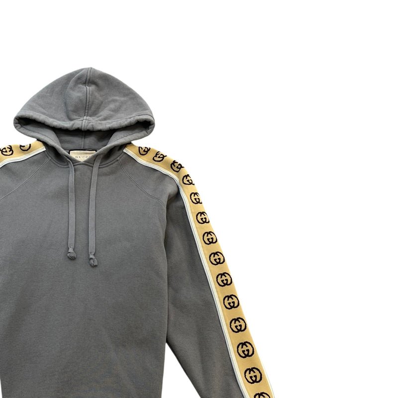 Men's GG Tape Hoodie Grey Size M