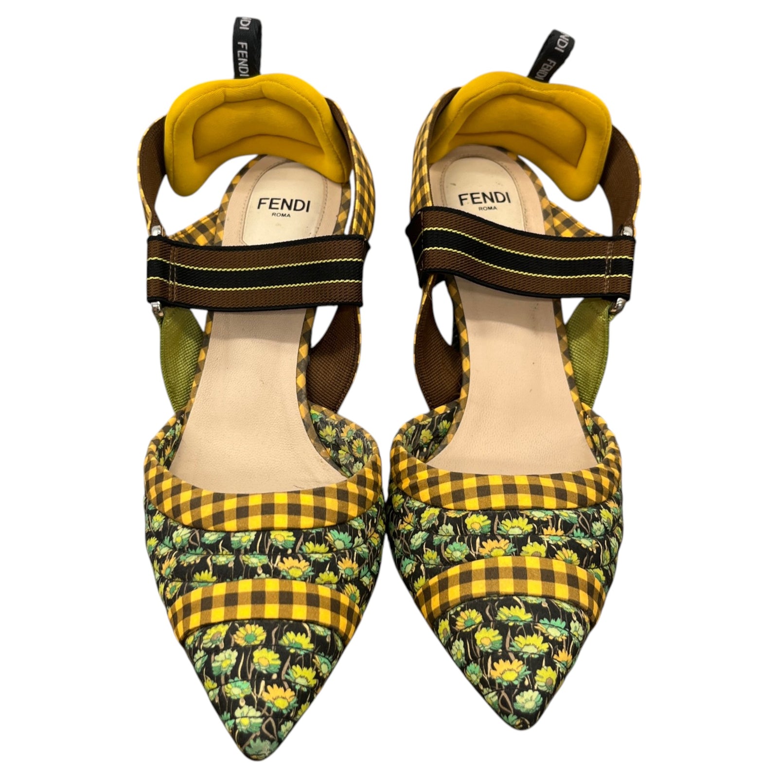 Women's Fabric Colibri Pointed Toe Slingback Heels Yellow Size UK 4 / EU 37 - Photo 6