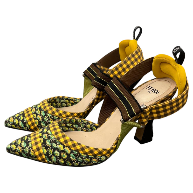 Women's Fabric Colibri Pointed Toe Slingback Heels Yellow Size UK 4 / EU 37