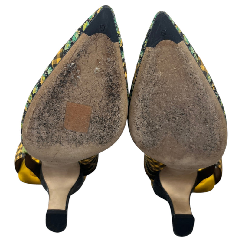 Women's Fabric Colibri Pointed Toe Slingback Heels Yellow Size UK 4 / EU 37