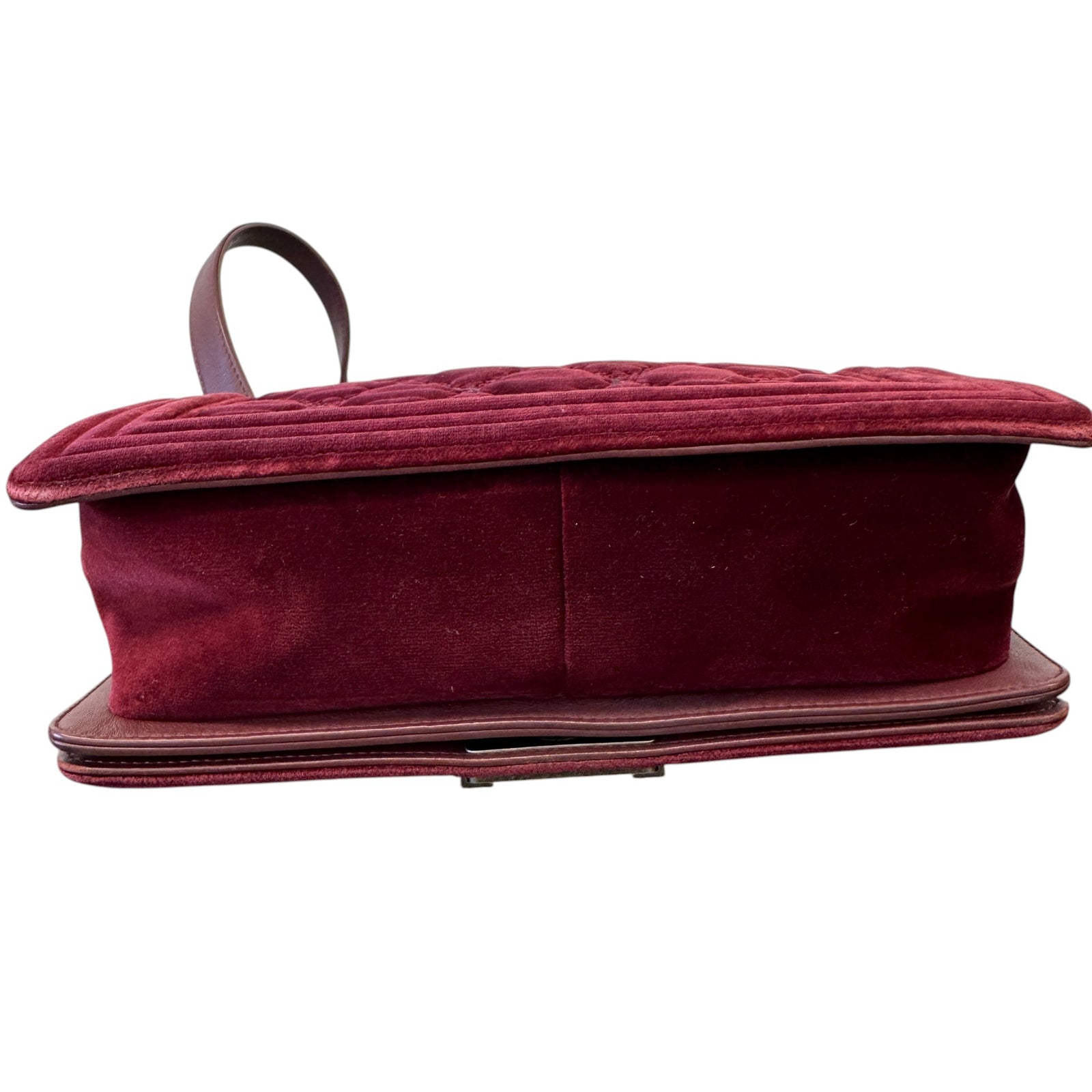 Women's Boy Medium Velvet Bag Burgundy - Photo 10