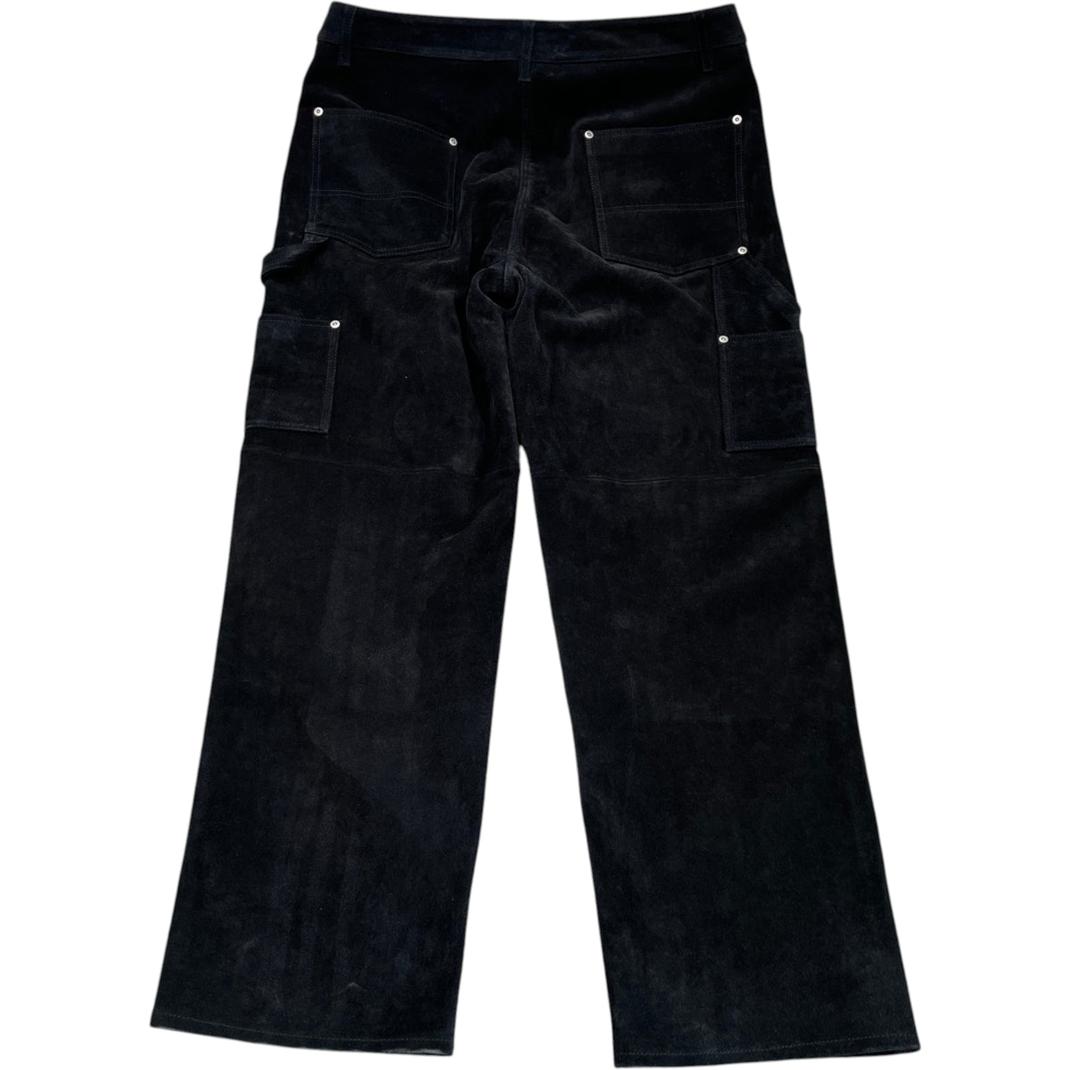 Men's Suede Double Knee Painter Trousers Black Size L / W34 - Photo 2