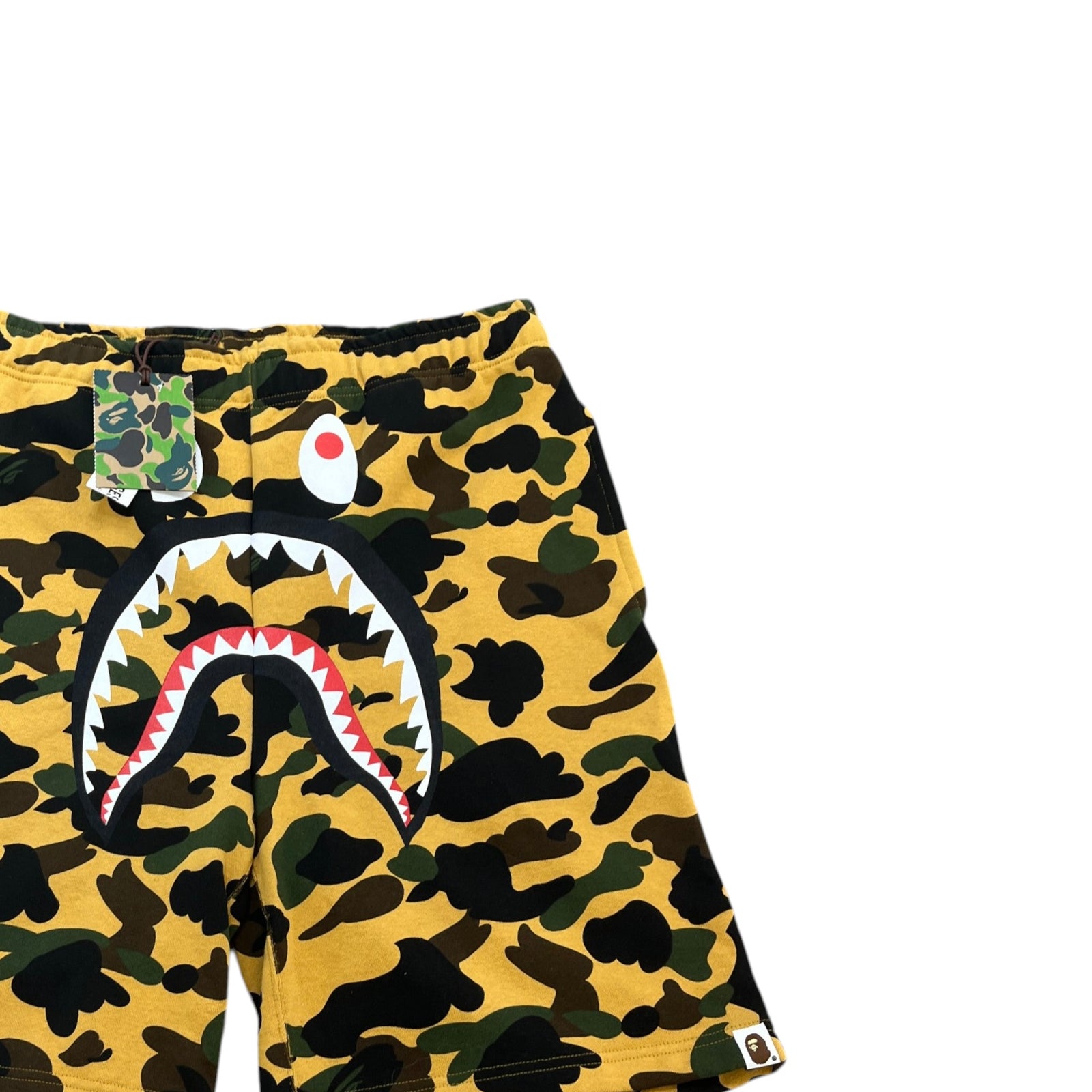 Men's Camo Shark Print Shorts Yellow Size W36 - Photo 3