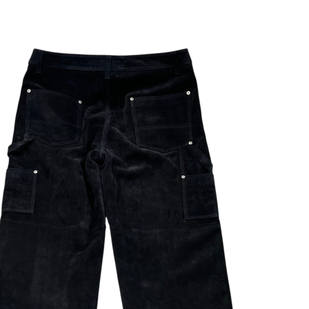 Men's Suede Double Knee Painter Trousers Black Size L / W34 - Photo 4