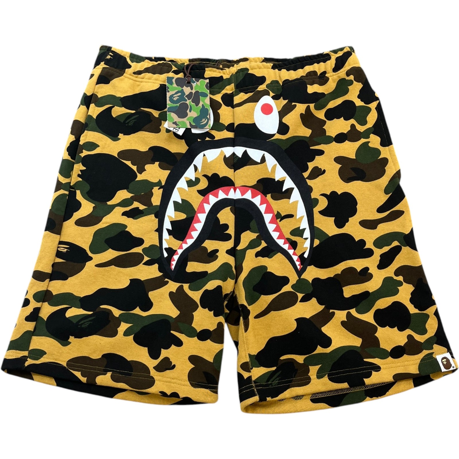 Men's Camo Shark Print Shorts Yellow Size W36 - Photo 1