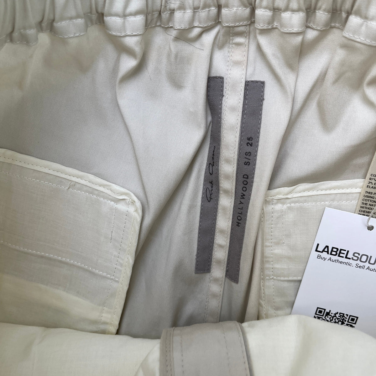 Men's Cargo Zip Shorts Cream Size M / W32 - Photo 7