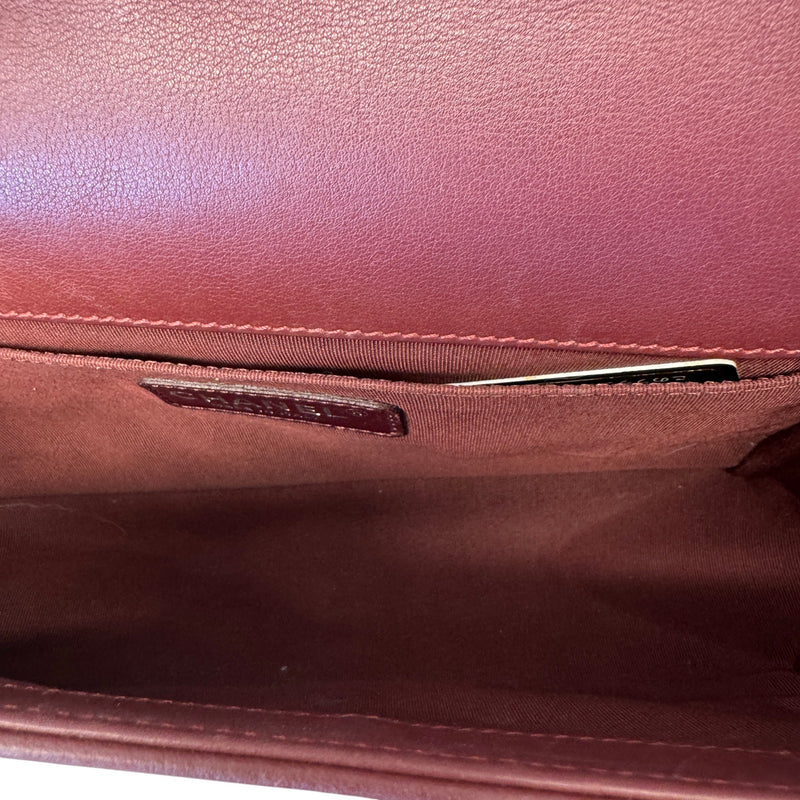 Women's Boy Medium Velvet Bag Burgundy