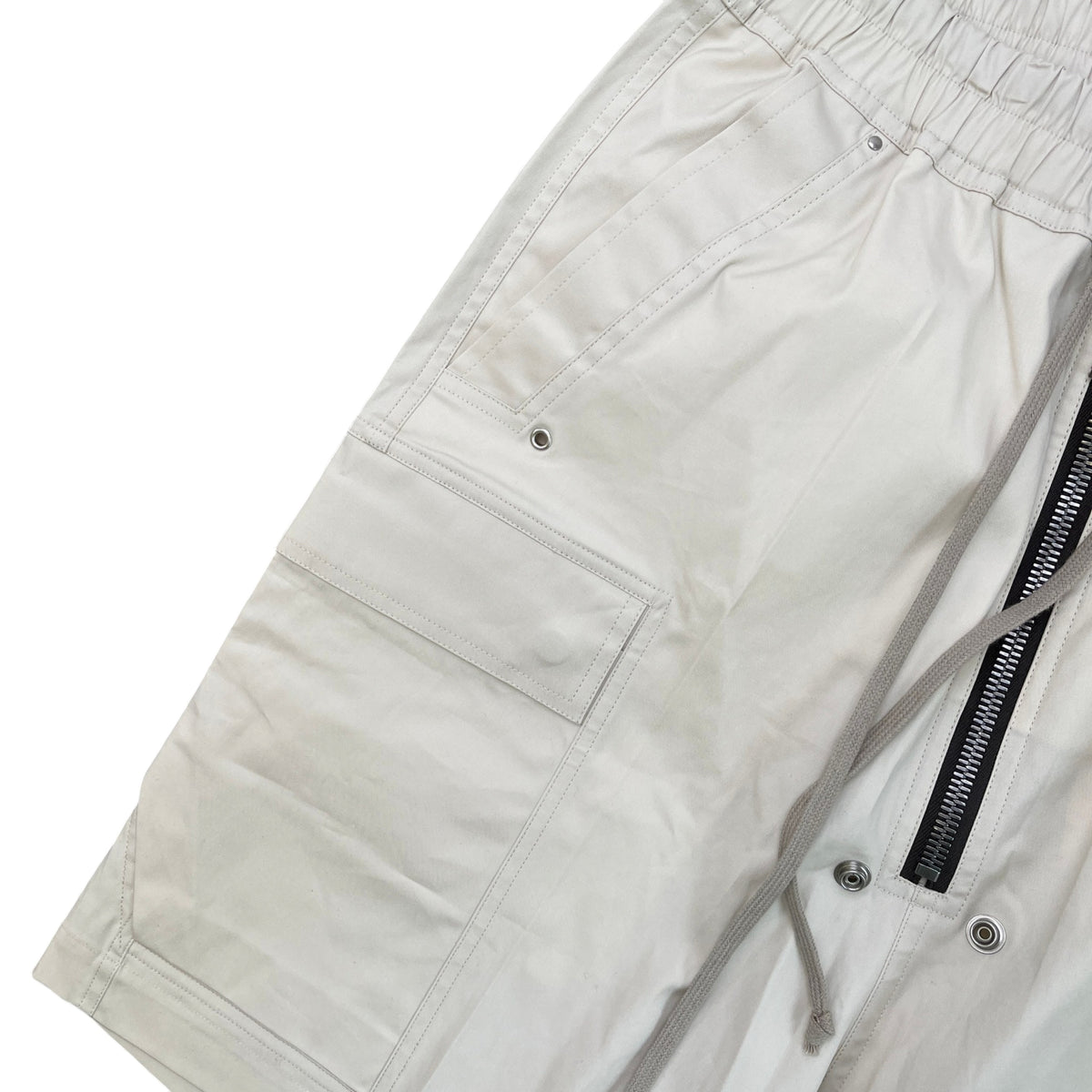 Men's Cargo Zip Shorts Cream Size M / W32 - Photo 5