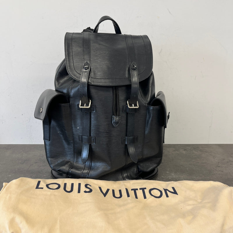 Men's Epi Leather Christopher Mm Backpack Black