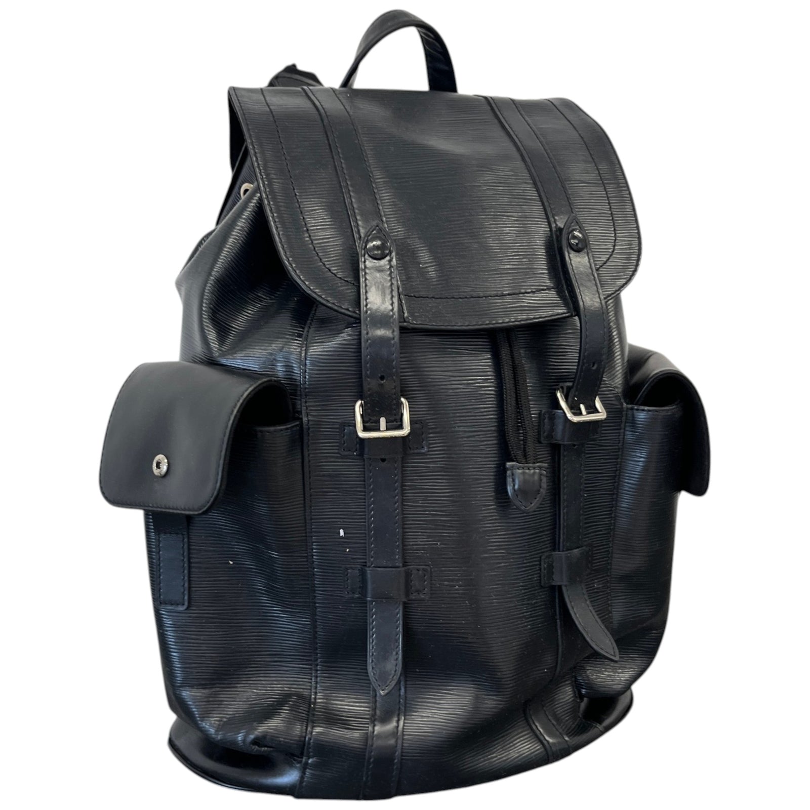 Men's Epi Leather Christopher Mm Backpack Black - Photo 4
