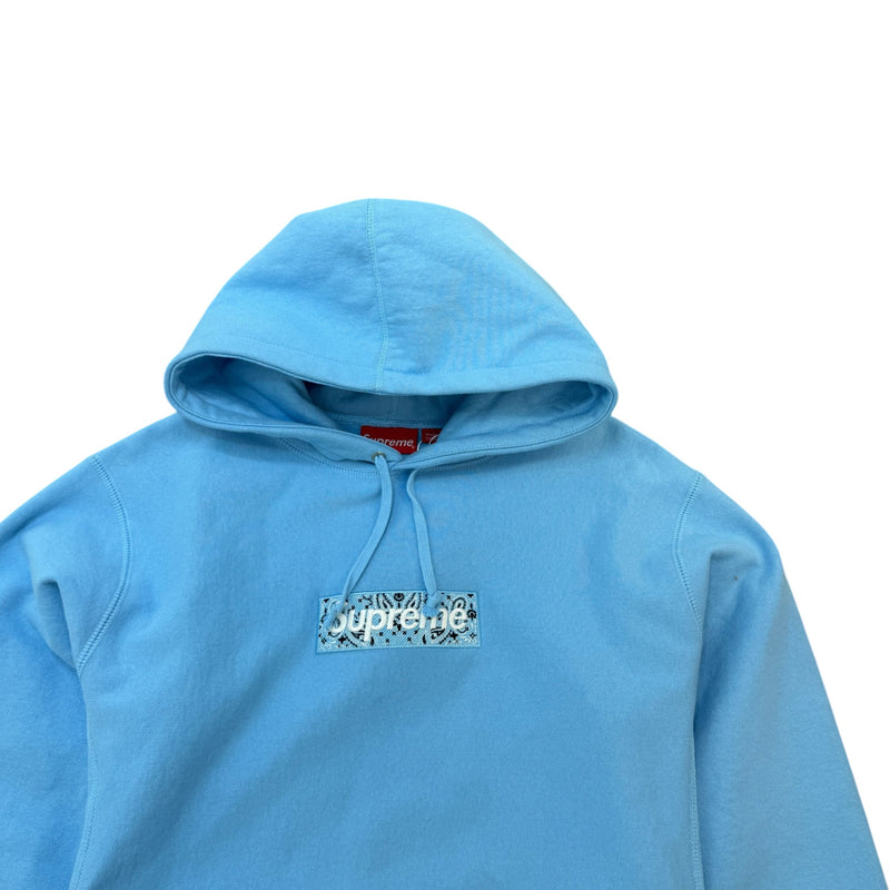 Men's Bandana Box Logo Hoodie Blue Size L