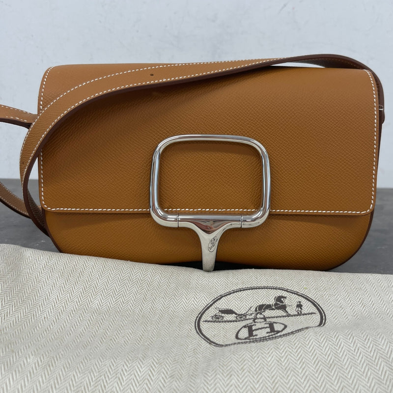 Women's Della Cavalleria Elan Gold Epsom Bag Brown