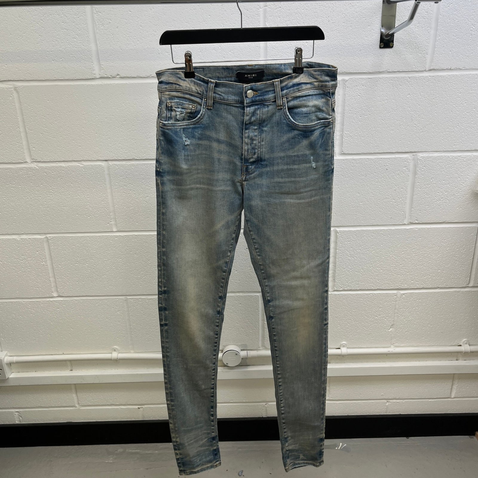 Men's Distressed Jeans Blue Size Waist 32" - Photo 9