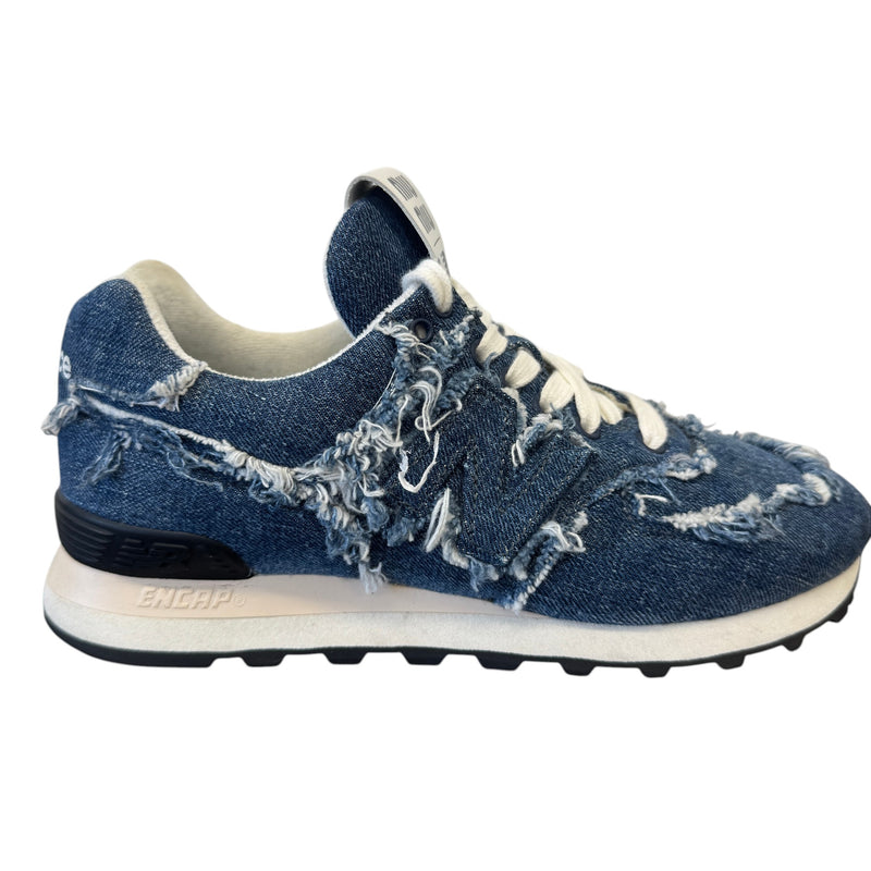 Women's X New Balance 574 Denim Low Trainers Blue Size EU 38 / UK 5
