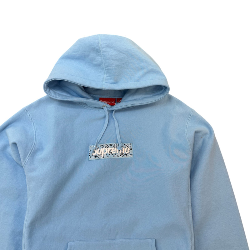 Men's Bandana Box Logo Hoodie Blue Size L
