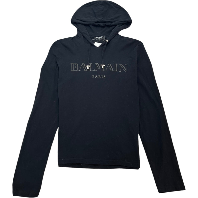 Men's Logo Print Hoodie Black Size L