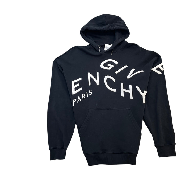 Men's Embroidered Logo Hoodie Black Size M