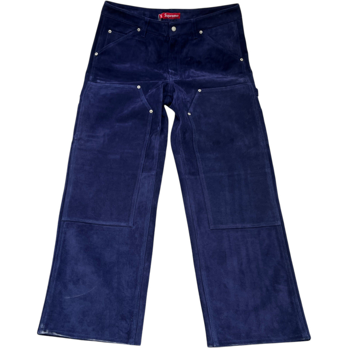 Men's Suede Double Knee Painter Trousers Blue Size L / W34 - Photo 1