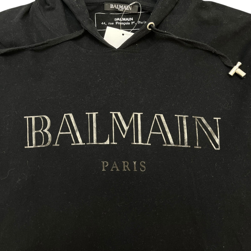 Men's Logo Print Hoodie Black Size L