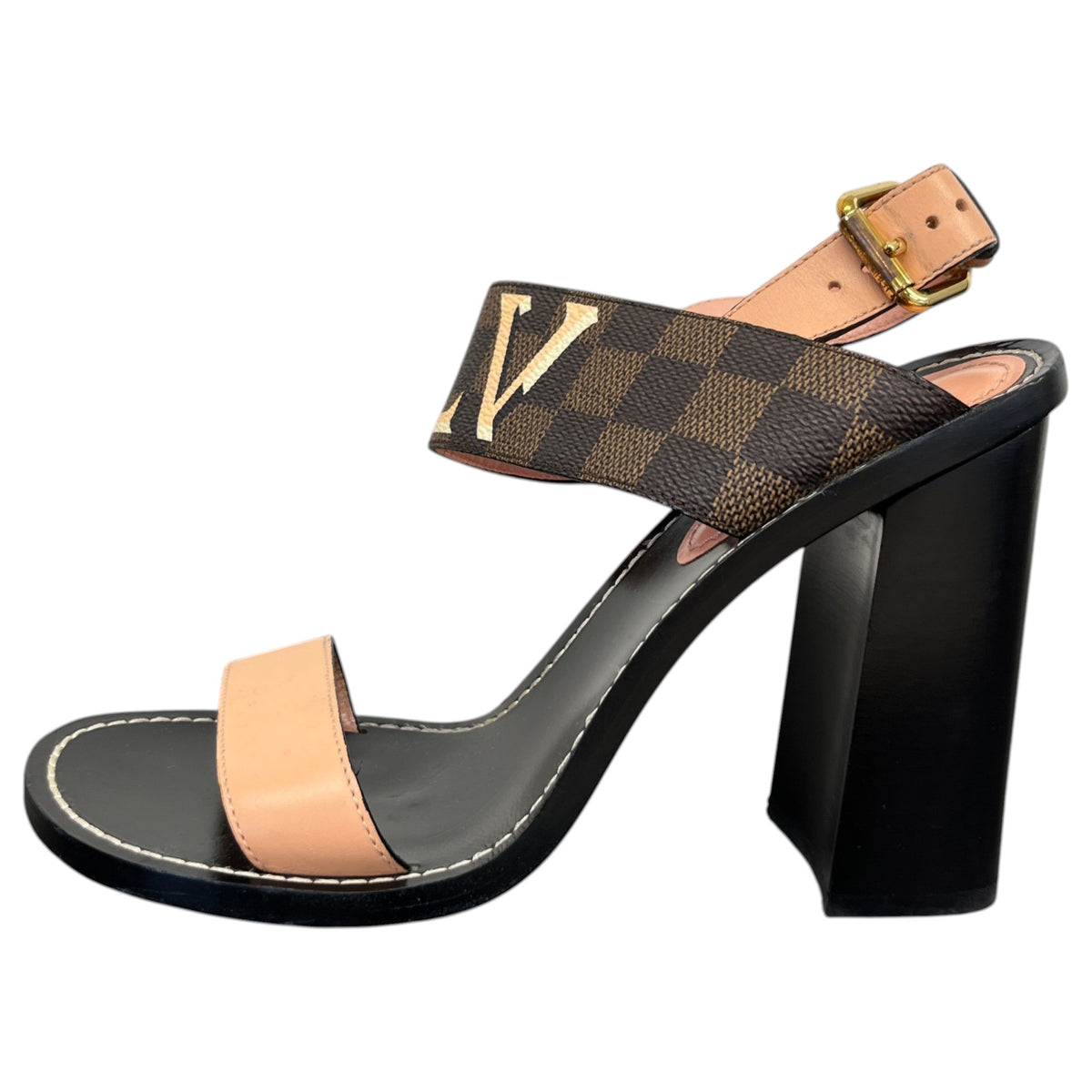 Women's Damier Ebene Passenger Sandals Pink Size UK 6 / EU 39 - Photo 5