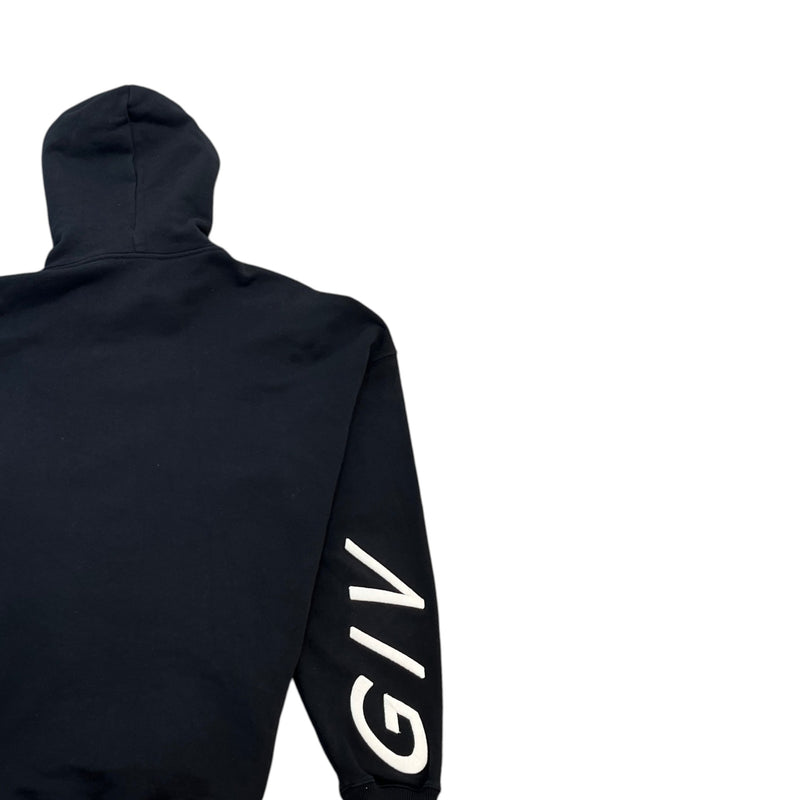 Men's Embroidered Logo Hoodie Black Size M