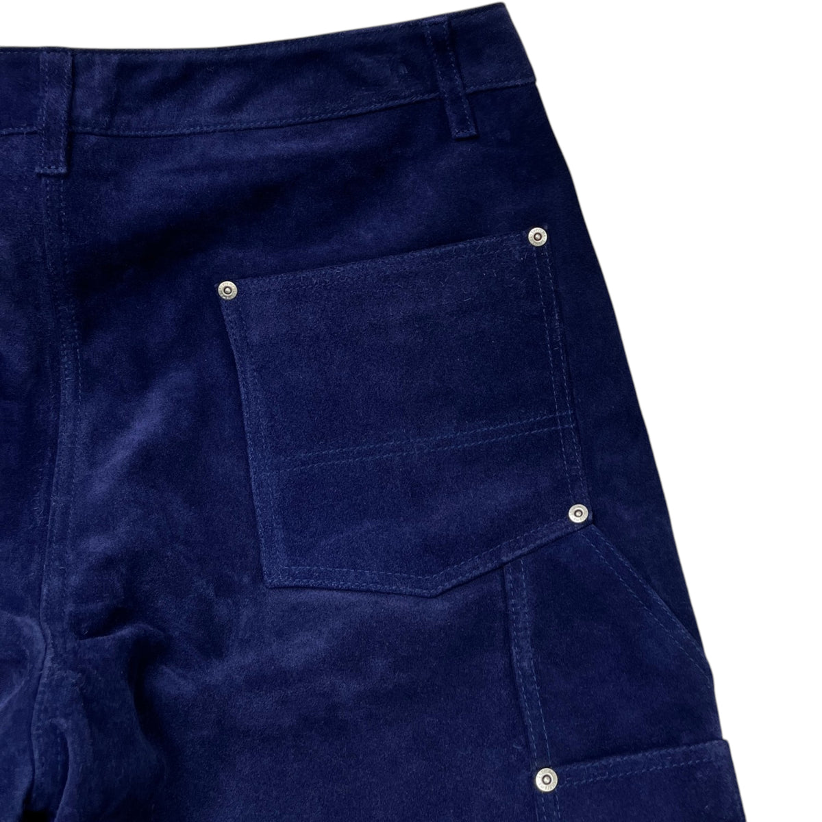 Men's Suede Double Knee Painter Trousers Blue Size L / W34 - Photo 6