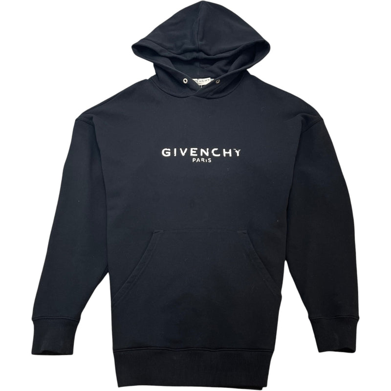 Men's Logo Print Hoodie Black Size S