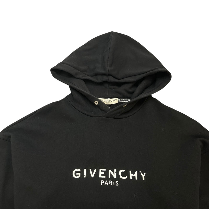 Men's Logo Print Hoodie Black Size S