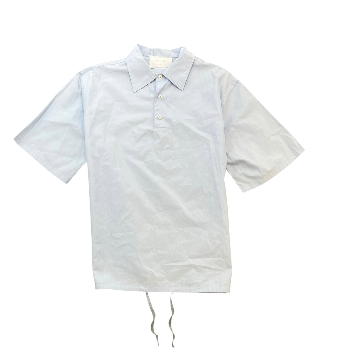 Men's Tie Detail Short Sleeve Shirt Blue Size M - Photo 1