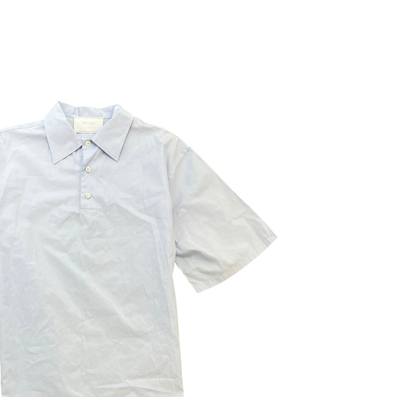 Men's Tie Detail Short Sleeve Shirt Blue Size M