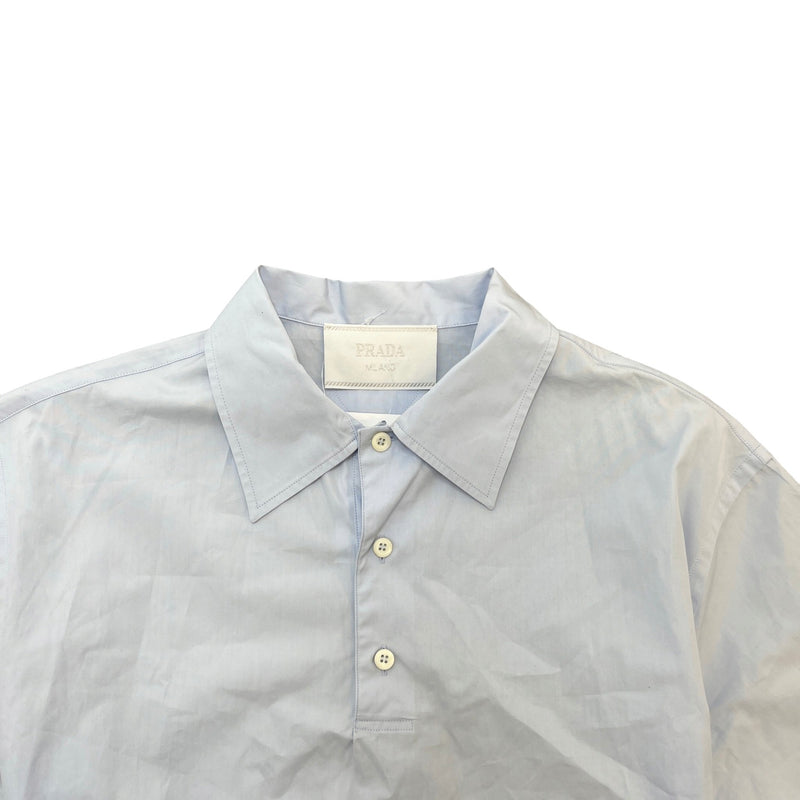 Men's Tie Detail Short Sleeve Shirt Blue Size M