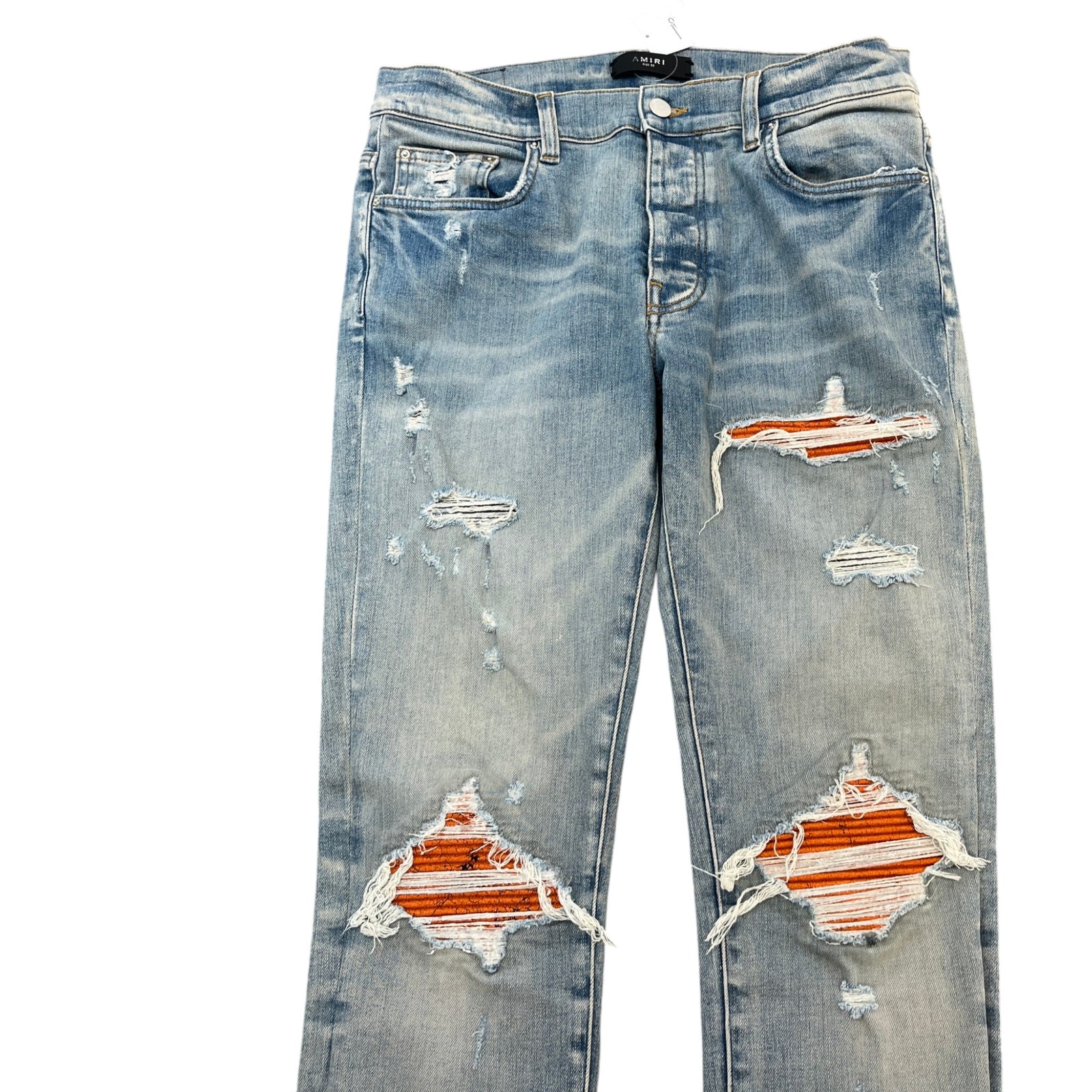 Men's MX1 Distressed Jeans Blue Size W32 - Photo 5