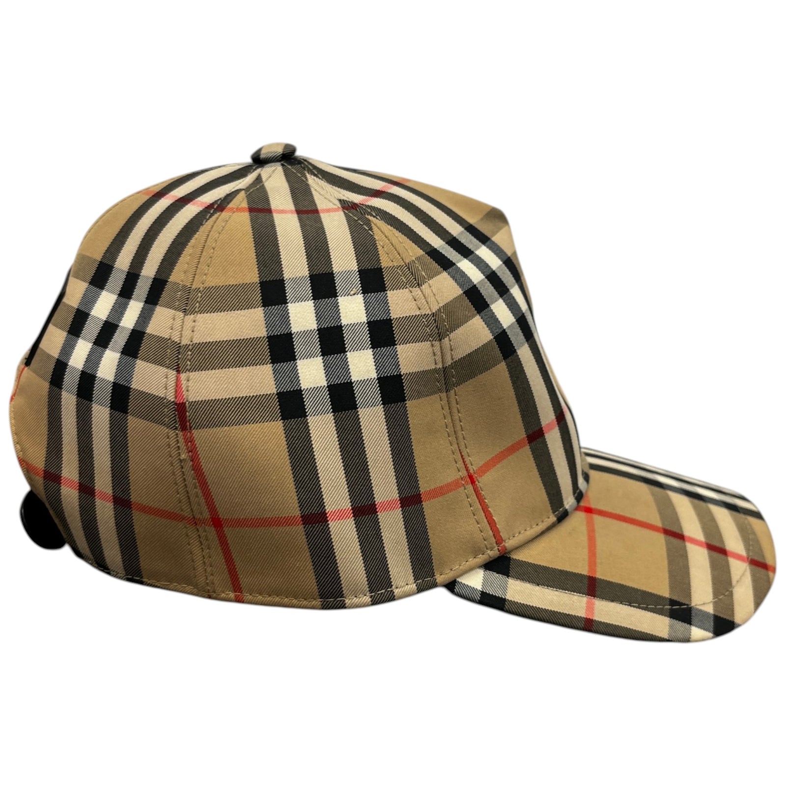 Men's Checkered Cap Beige Size S - Photo 5