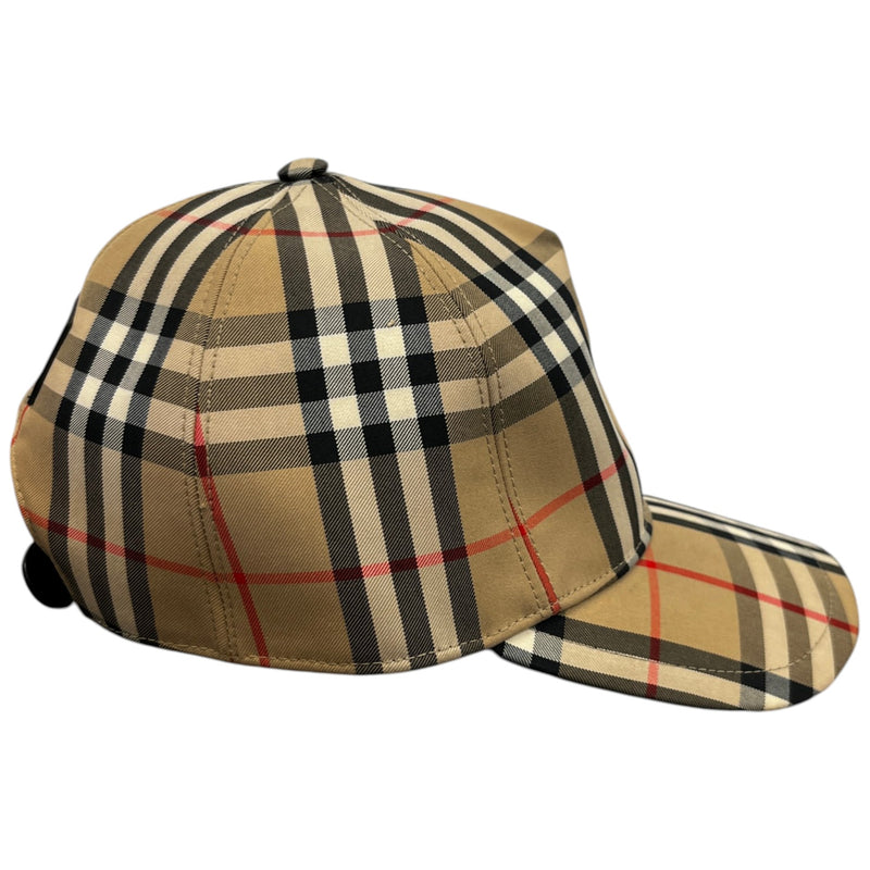 Men's Checkered Cap Beige Size S