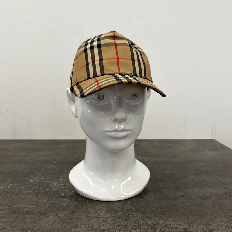 Men's Checkered Cap Beige Size S