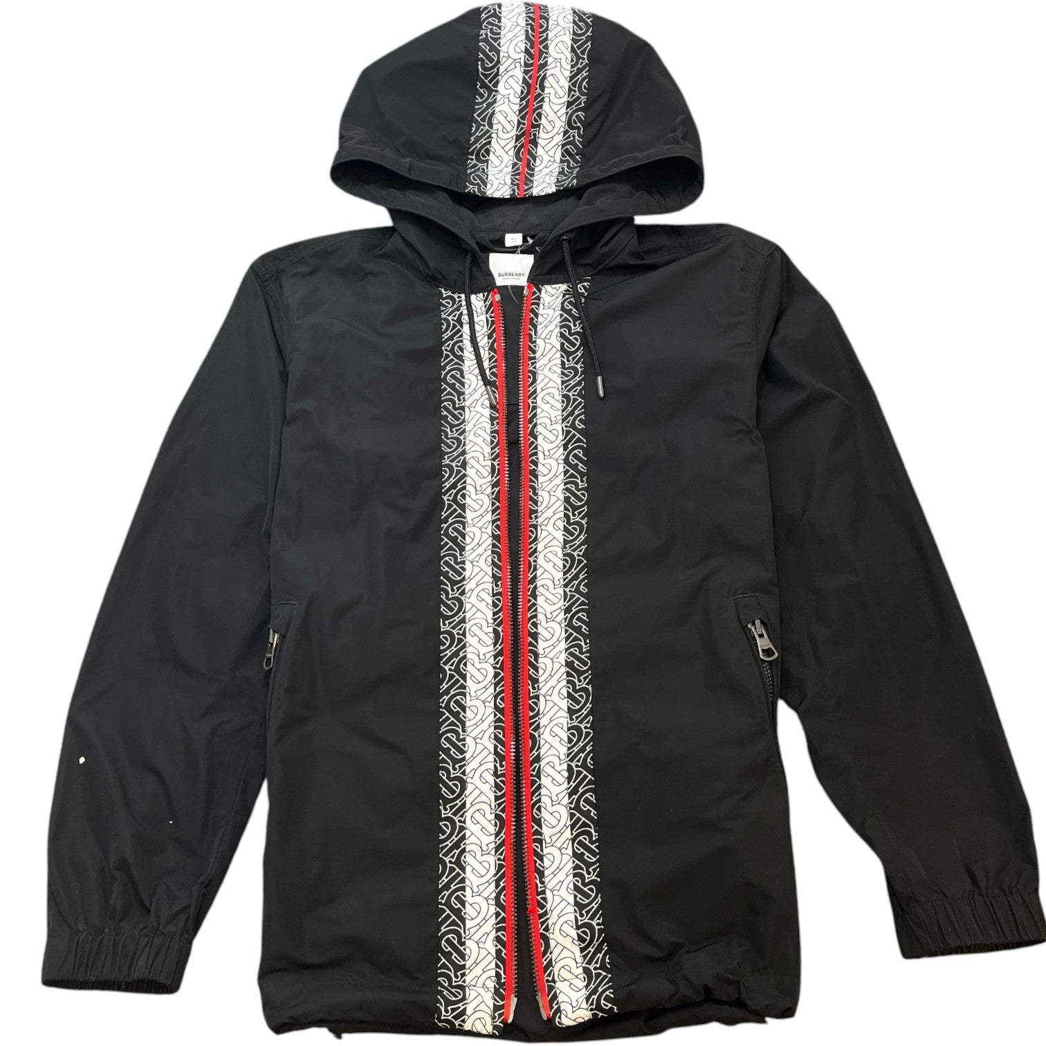 Men's Monogram Logo Trim Anorak Windbreaker Black Size XS - Photo 1
