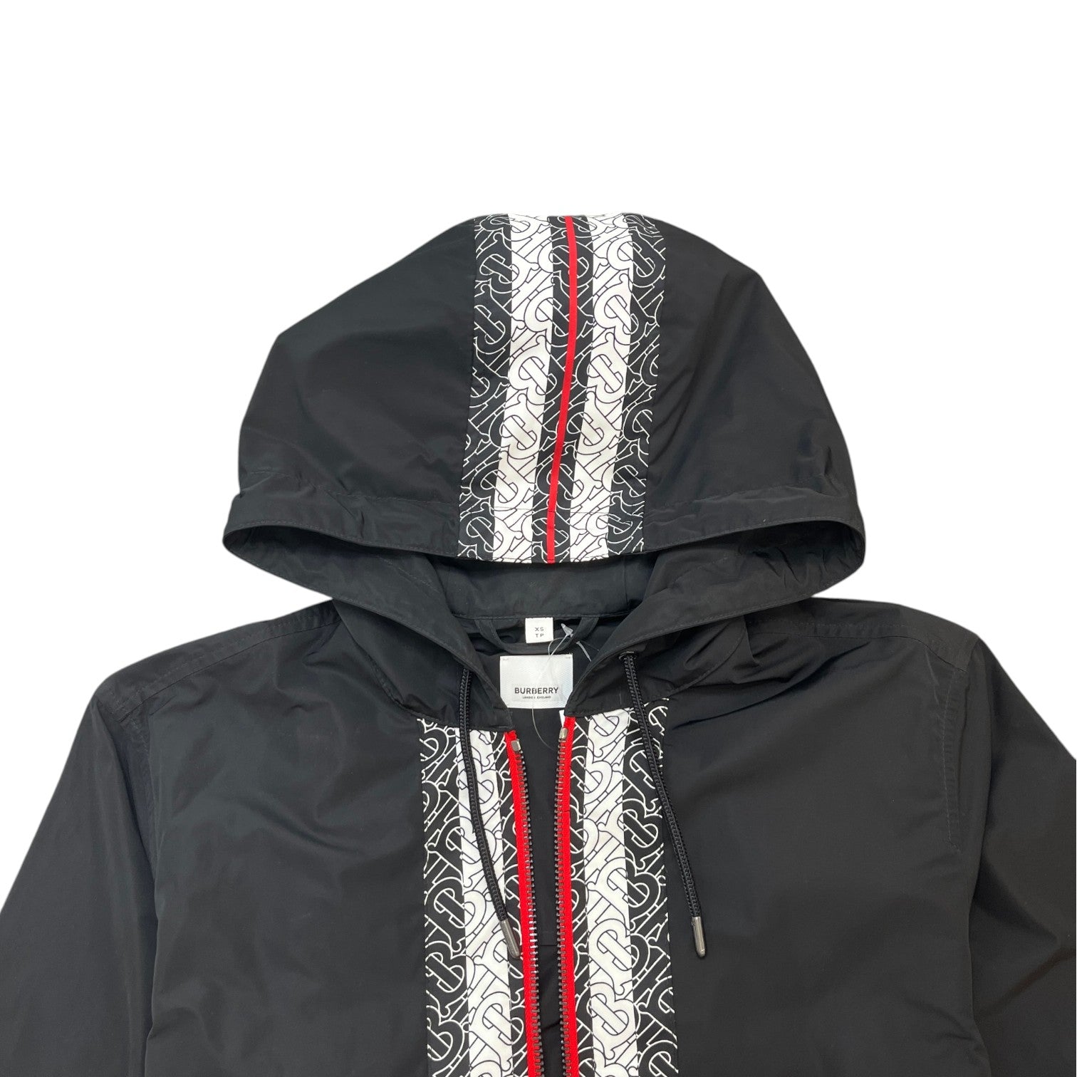 Men's Monogram Logo Trim Anorak Windbreaker Black Size XS - Photo 5