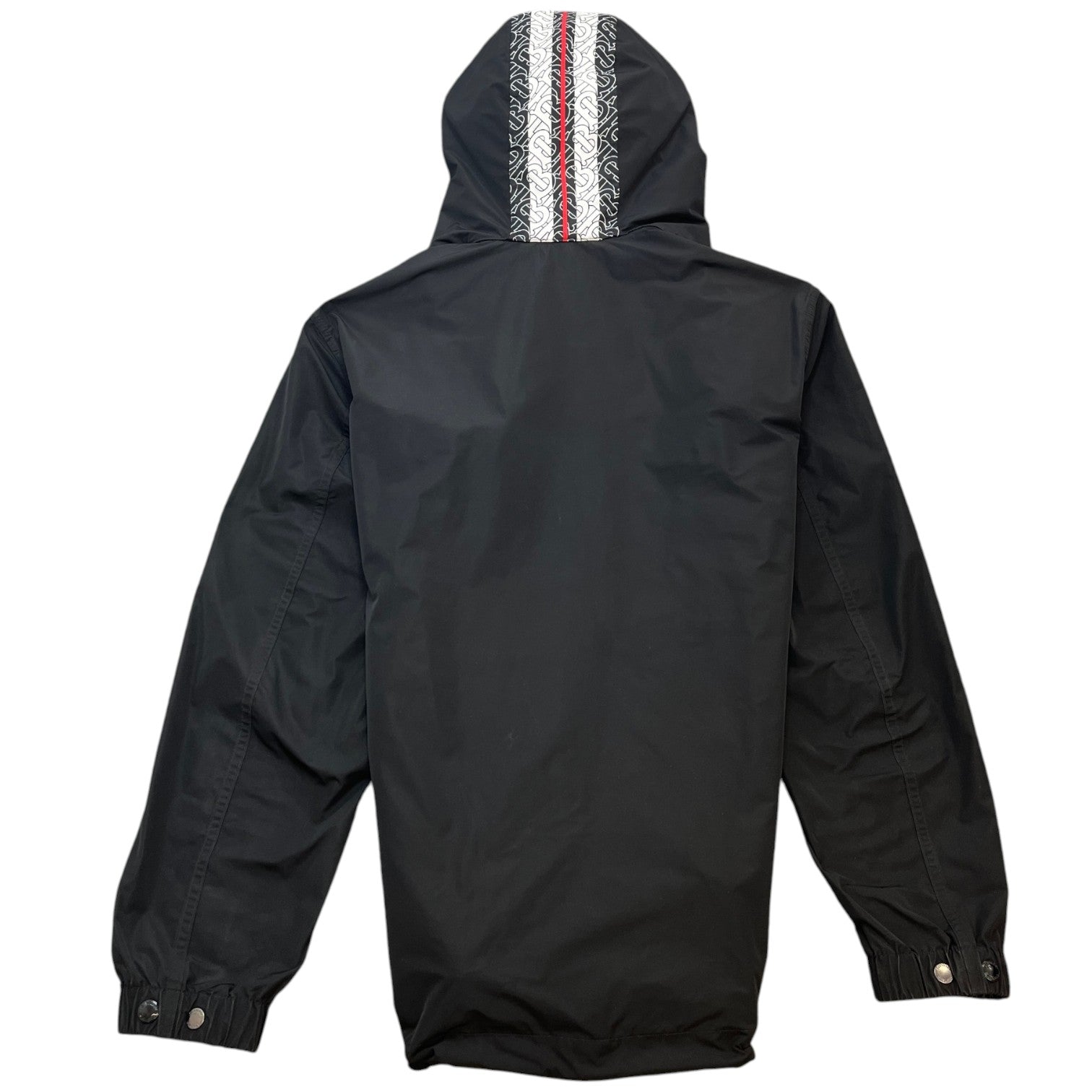 Men's Monogram Logo Trim Anorak Windbreaker Black Size XS - Photo 2