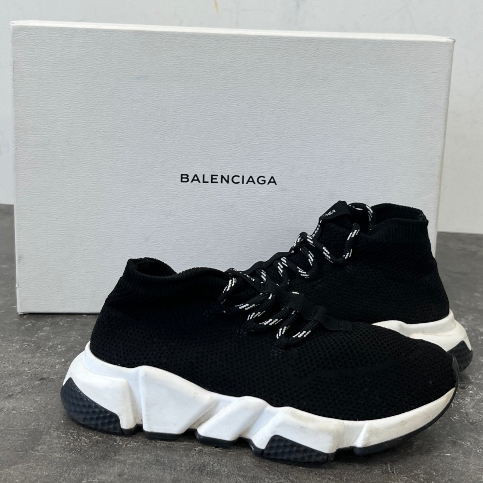 Women's Speed Lace-Up High Trainers Black Size UK 3 / EU 36 - Photo 12