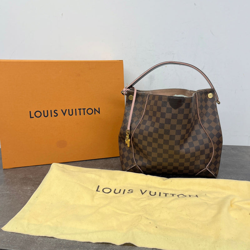 Women's Damier Ebene Caissa Hobo Handbag Brown