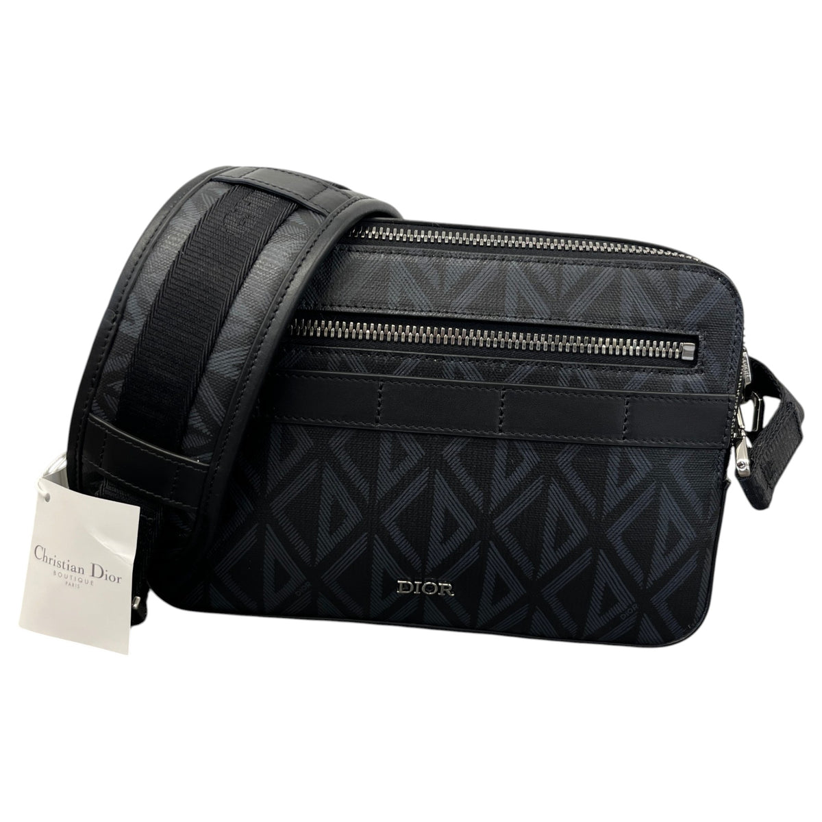 Men's CD Diamond Safari Messenger Bag Black - Photo 1