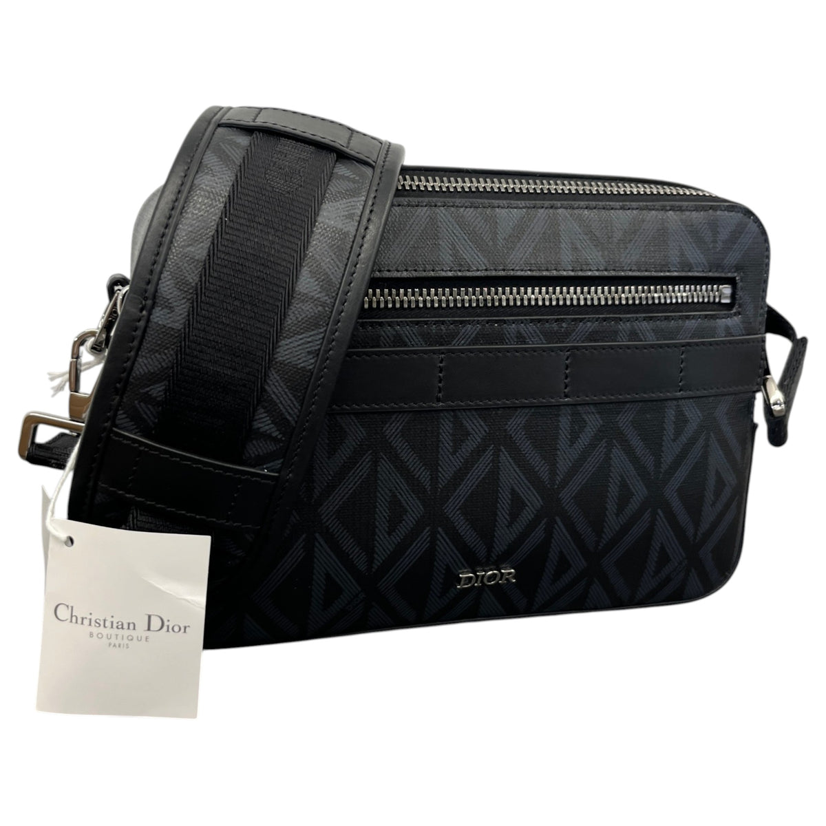 Men's CD Diamond Safari Messenger Bag Black - Photo 5