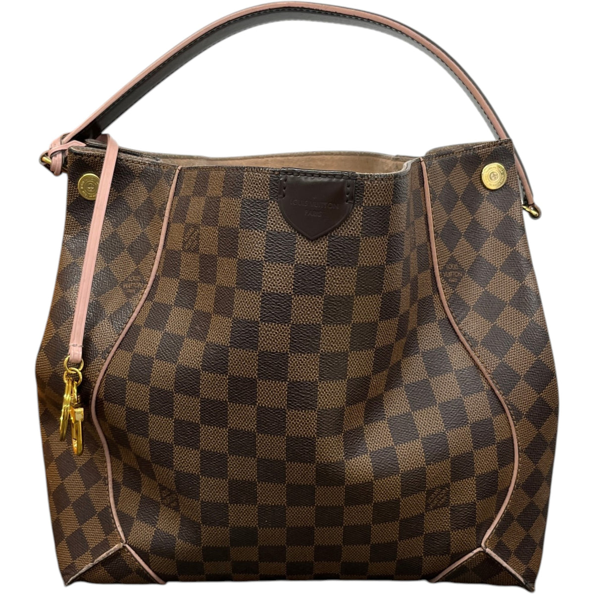 Women's Damier Ebene Caissa Hobo Handbag Brown - Photo 1
