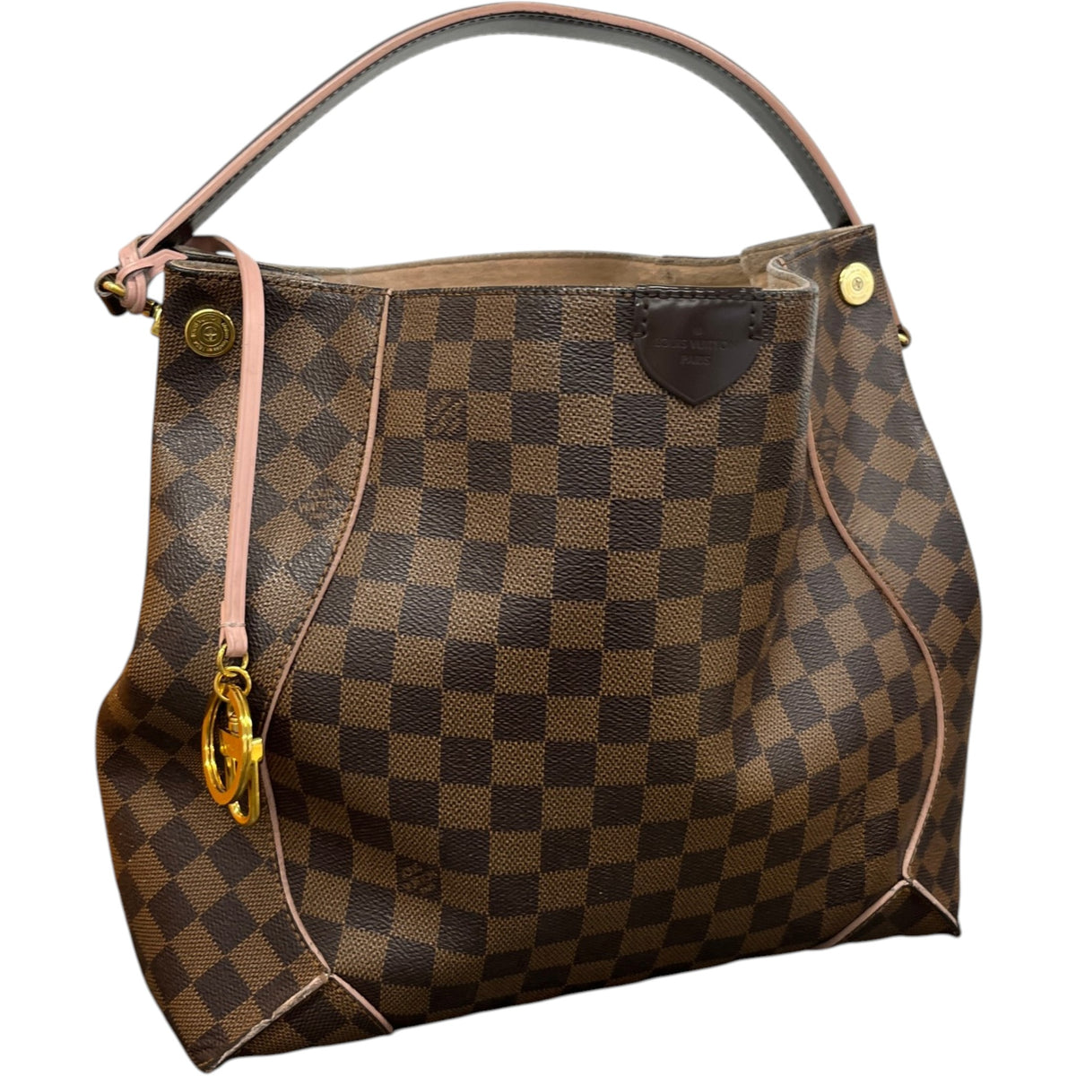 Women's Damier Ebene Caissa Hobo Handbag Brown - Photo 4