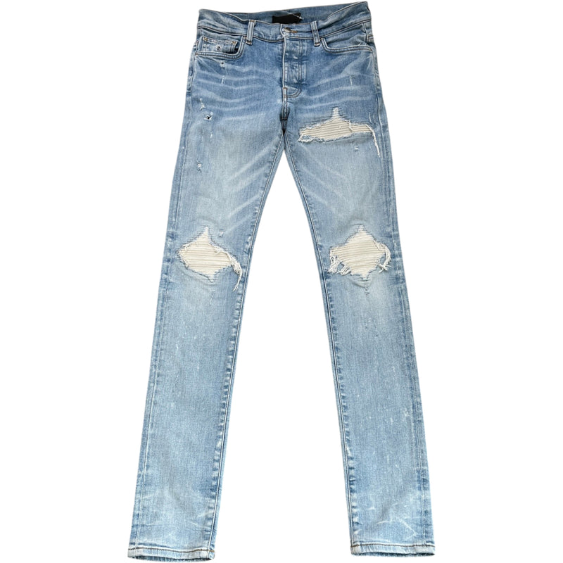 Men's MX1 Distressed Jeans Blue Size S / W30