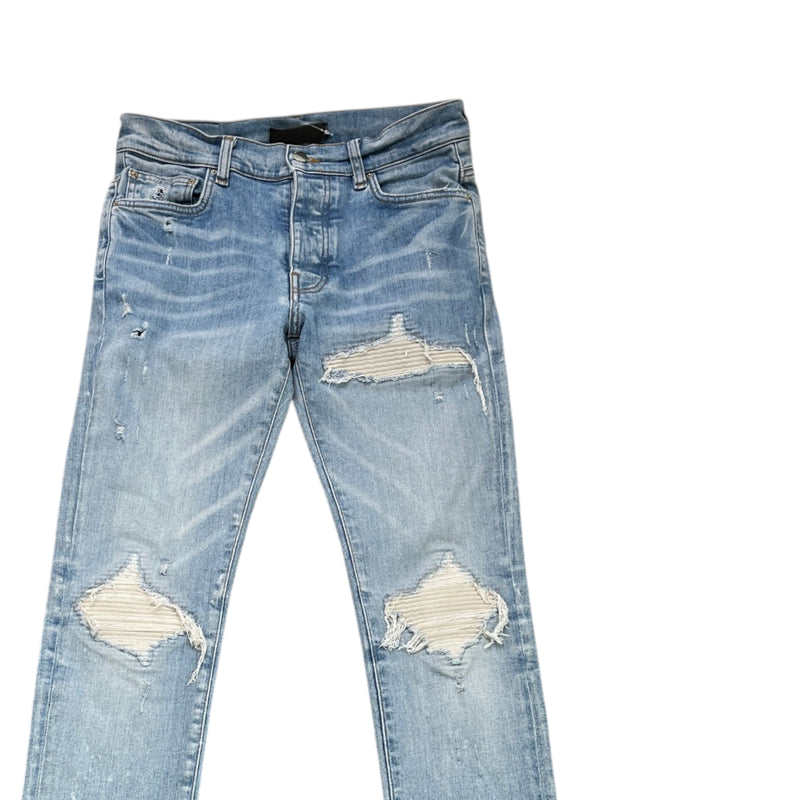 Men's MX1 Distressed Jeans Blue Size S / W30