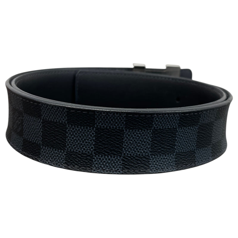 Men's LV Initials Damier Colbalt Belt Charcoal Size 30"