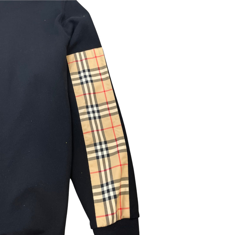 Men's Checkered Sleeve Hoodie Black Size XL