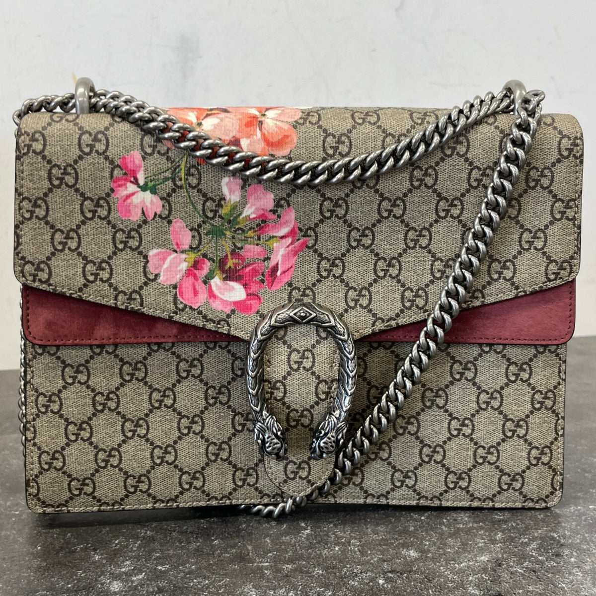 Women's Medium GG Supreme Blooms Dionysus Handbag Beige - Photo 13